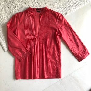 Theory Tunic Style Pintuck Pleated Blouse